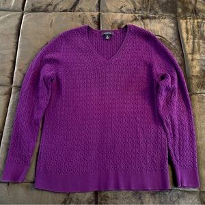 Women’s Lands End Sweater Size XL Purple V Neck